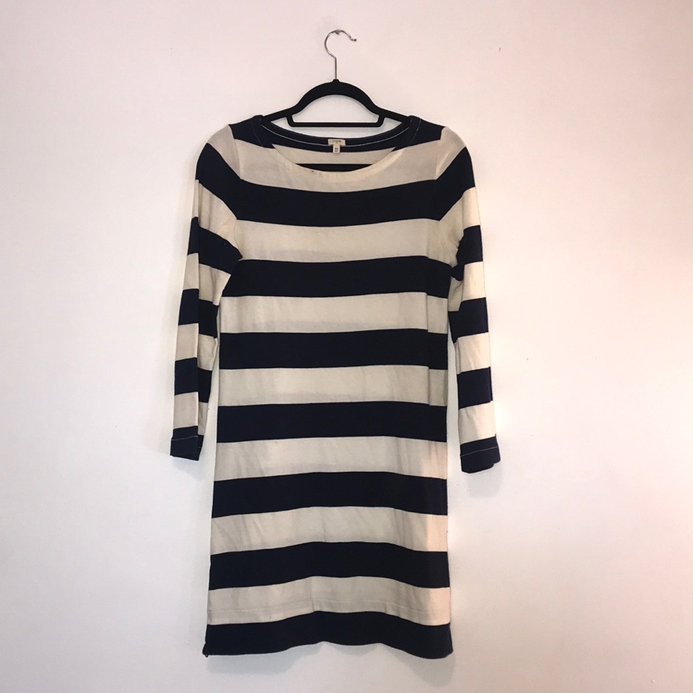 ‘J. Crew’ Navy & White Striped Dress